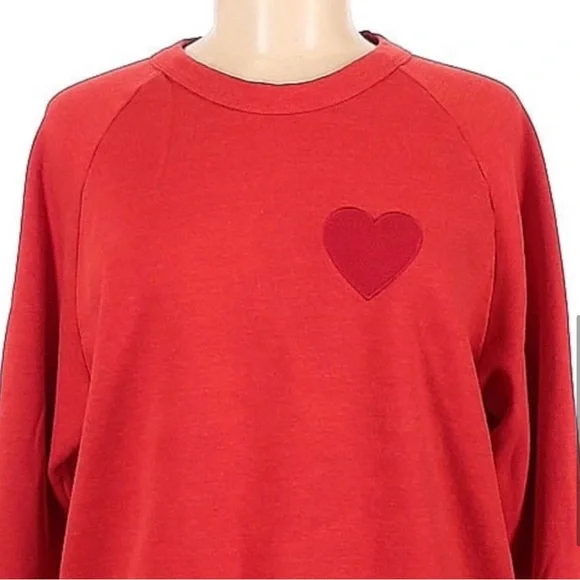 Aviator Nation Heart Embroidery Sweatshirt *RARE* in RED Medium - Picture 4 of 11